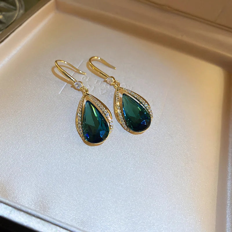Radiant Halo Teardrop Earrings