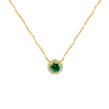 Emerald Glow Zircon Pendant Necklace – 925 Sterling Silver