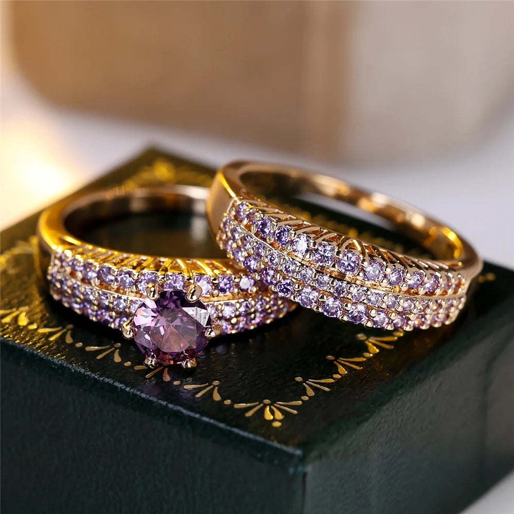 Amethyst Empress Vintage Ring Set