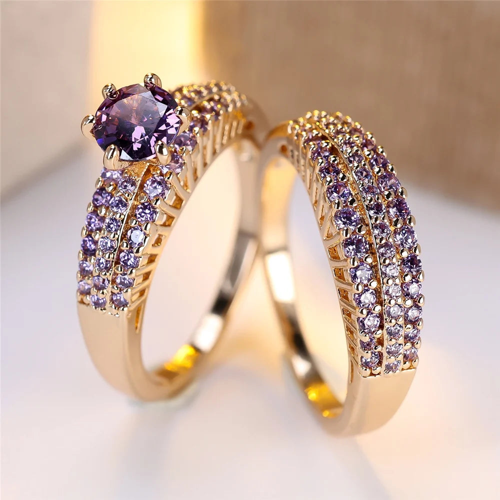 Amethyst Empress Vintage Ring Set