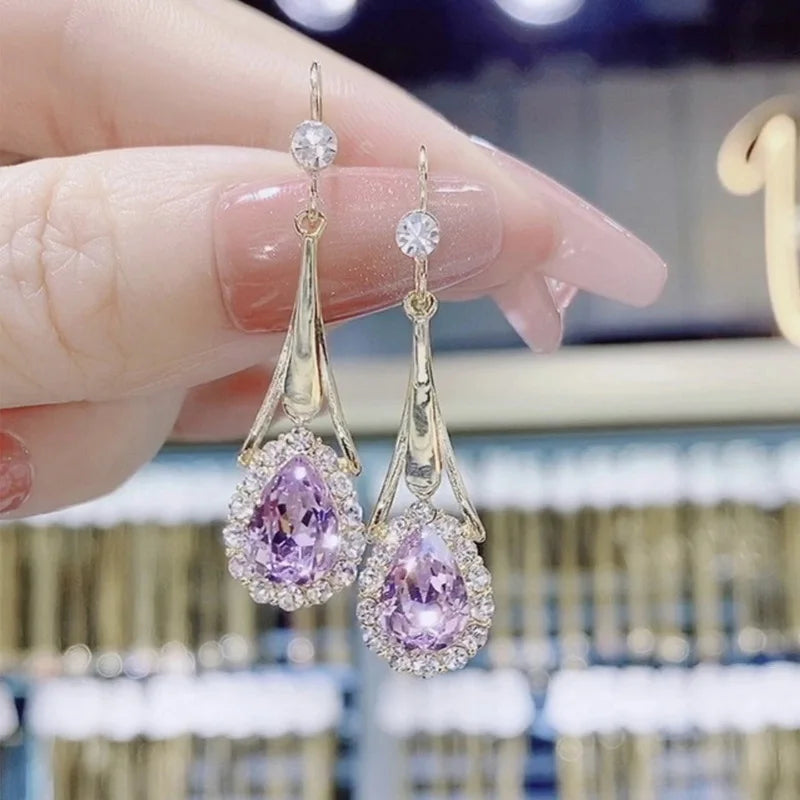 Radiant Halo Teardrop Earrings