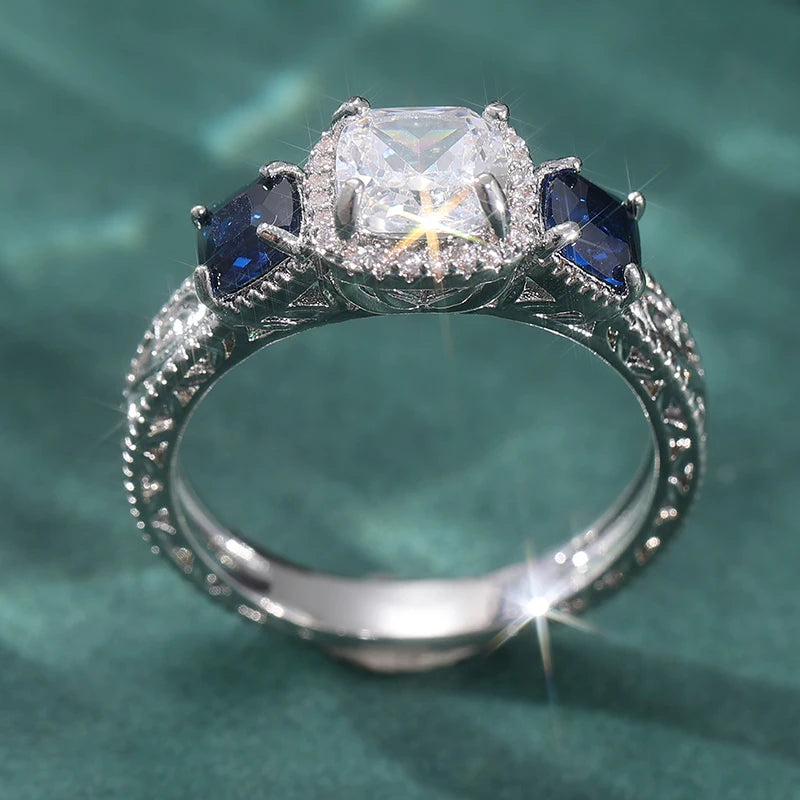 Royal Sapphire Trilogy Halo Ring
