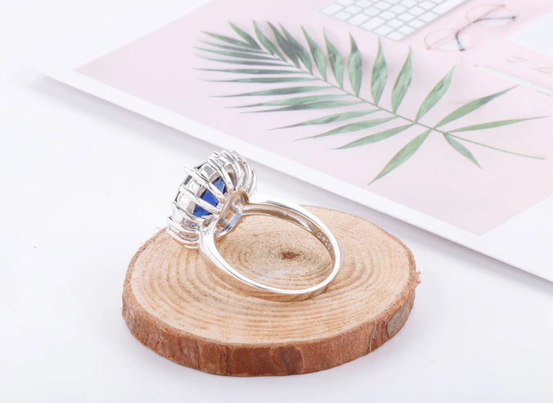 Blue Zircon Elegance Ring – 3.2ct Sparkle