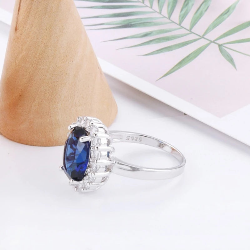 Blue Zircon Elegance Ring – 3.2ct Sparkle