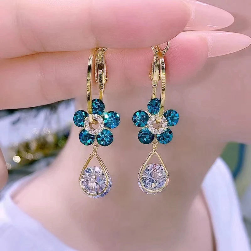 Radiant Halo Teardrop Earrings