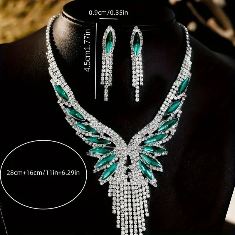 Majestic Emerald Cascade Statement Set