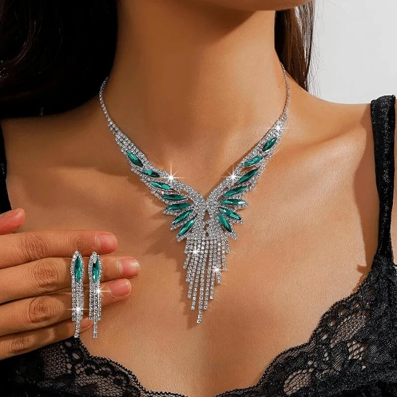 Majestic Emerald Cascade Statement Set