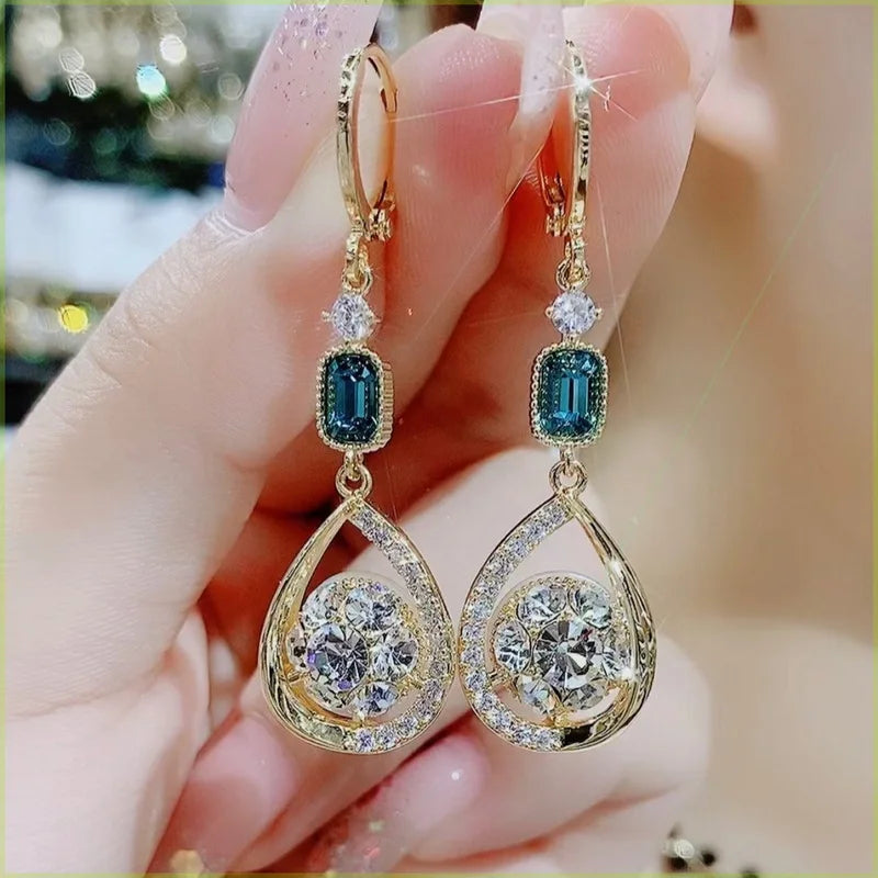 Radiant Halo Teardrop Earrings