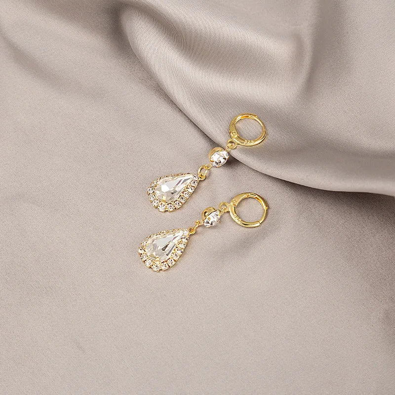 Radiant Halo Teardrop Earrings
