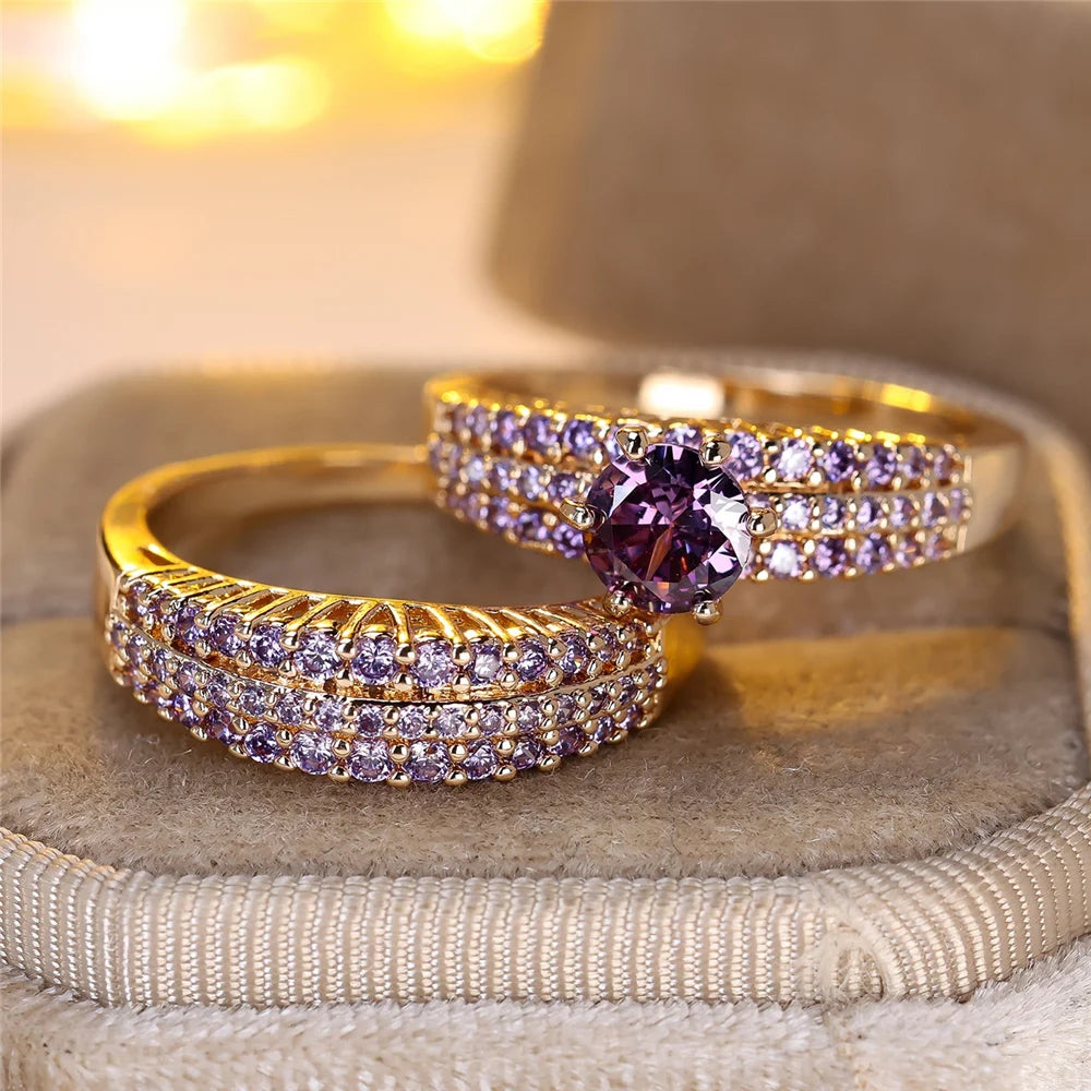Amethyst Empress Vintage Ring Set