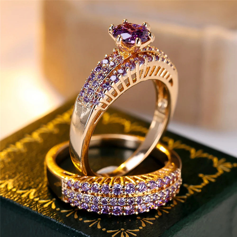 Amethyst Empress Vintage Ring Set