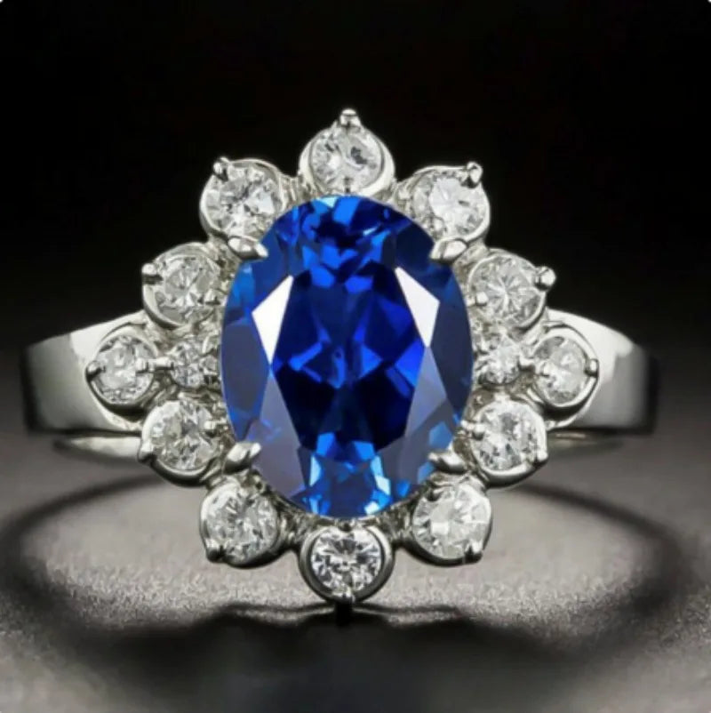 Blue Zircon Elegance Ring – 3.2ct Sparkle