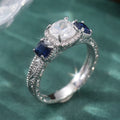 Royal Sapphire Trilogy Halo Ring
