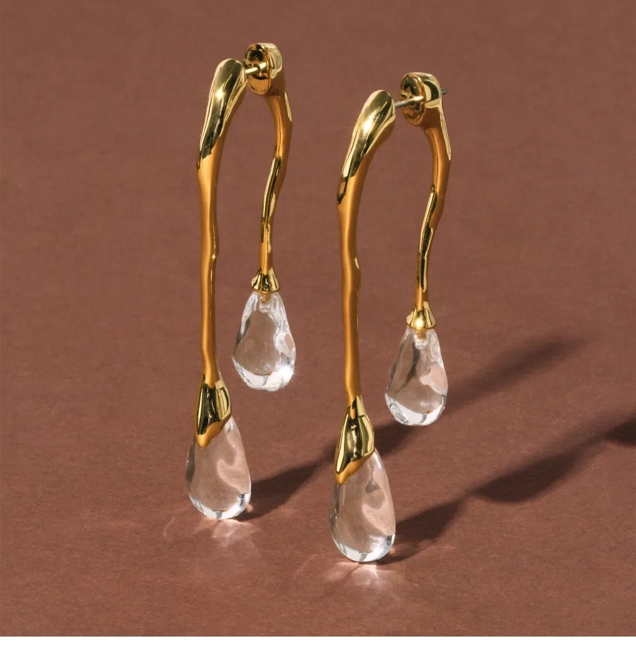 Celestial Teardrops – Elegant Pearl &amp; Crystal Earrings