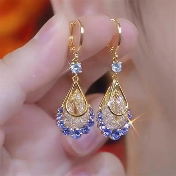 Radiant Halo Teardrop Earrings