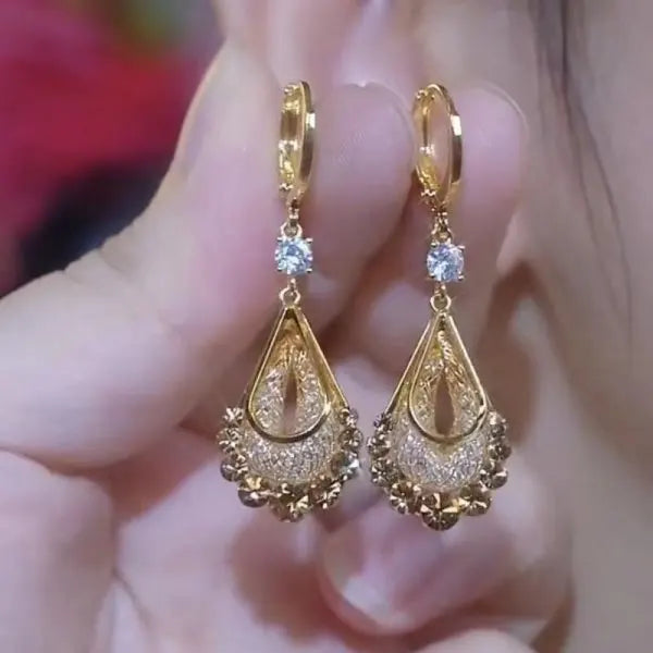 Radiant Halo Teardrop Earrings