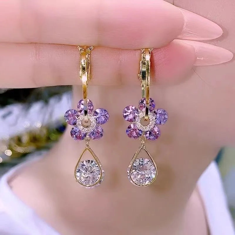 Radiant Halo Teardrop Earrings