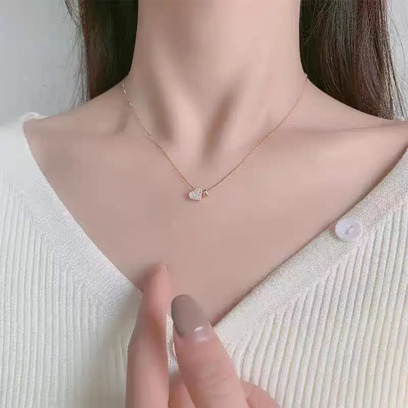 Romantic Heart Charm Necklace – 925 Sterling Silver