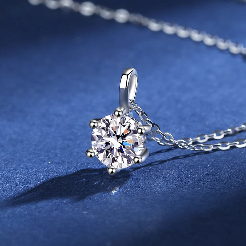 Luxury Moissanite Pendant – Sterling Silver Elegance