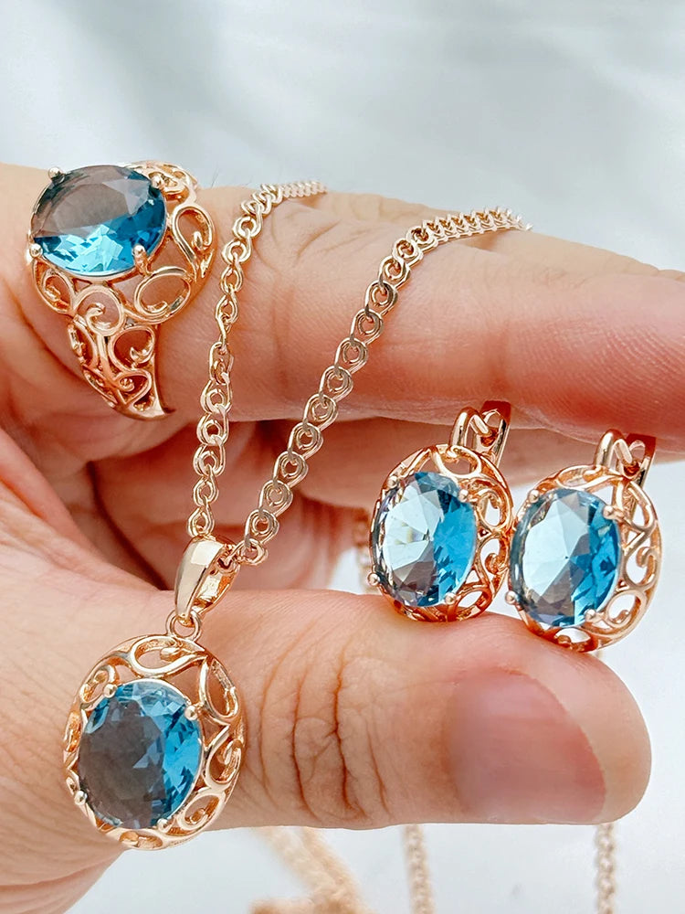Oceanic Brilliance Blue Zircon Trio