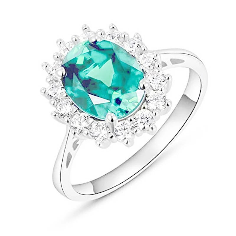 Blue Zircon Elegance Ring – 3.2ct Sparkle