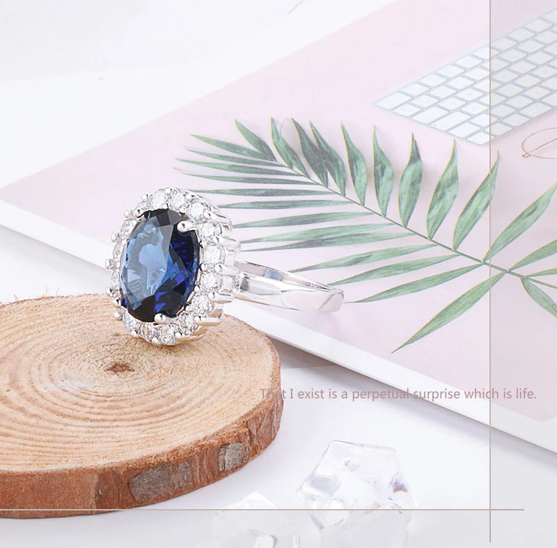Blue Zircon Elegance Ring – 3.2ct Sparkle