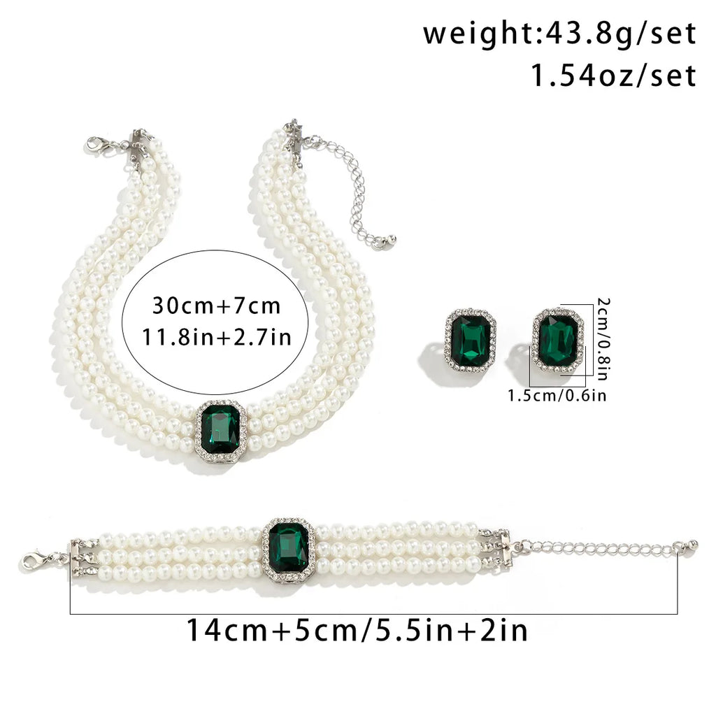 Vintage Emerald Symphony Pearl Set
