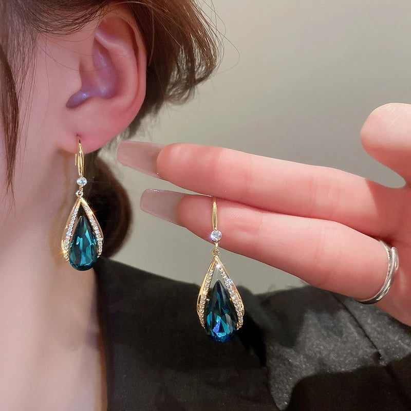 Radiant Halo Teardrop Earrings