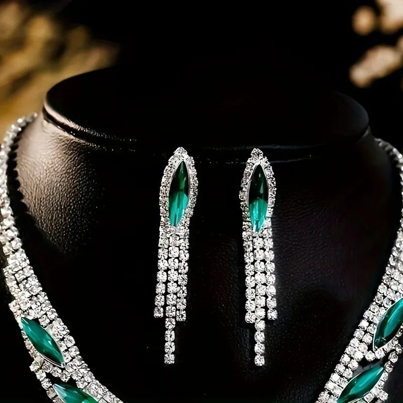 Majestic Emerald Cascade Statement Set