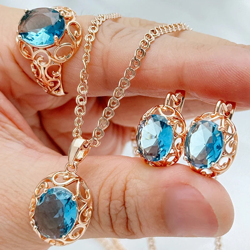 Oceanic Brilliance Blue Zircon Trio