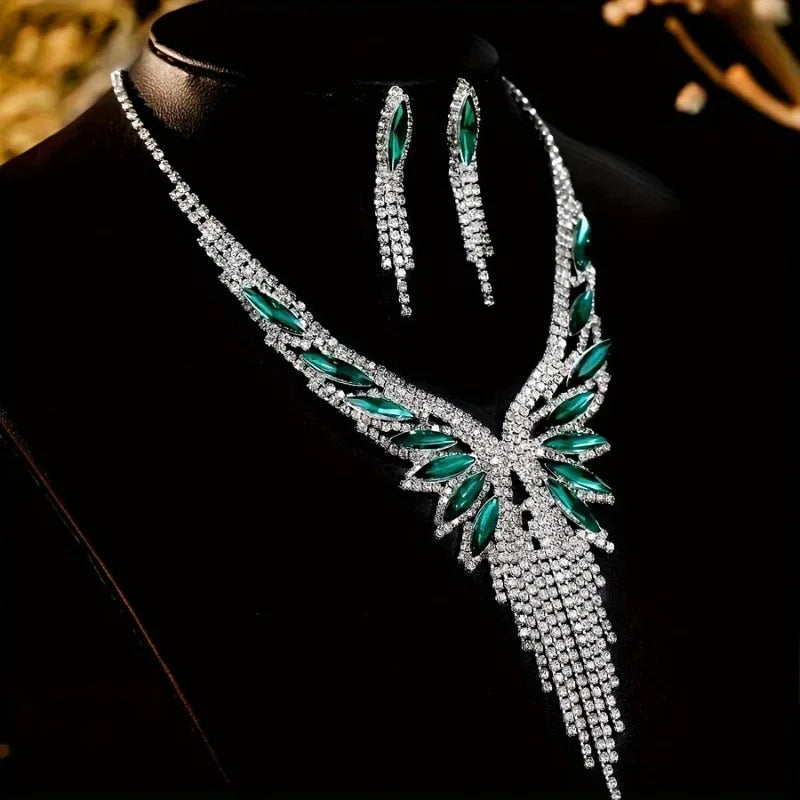 Majestic Emerald Cascade Statement Set