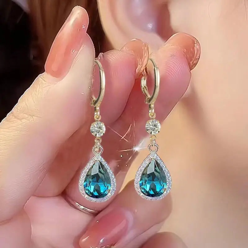 Radiant Halo Teardrop Earrings