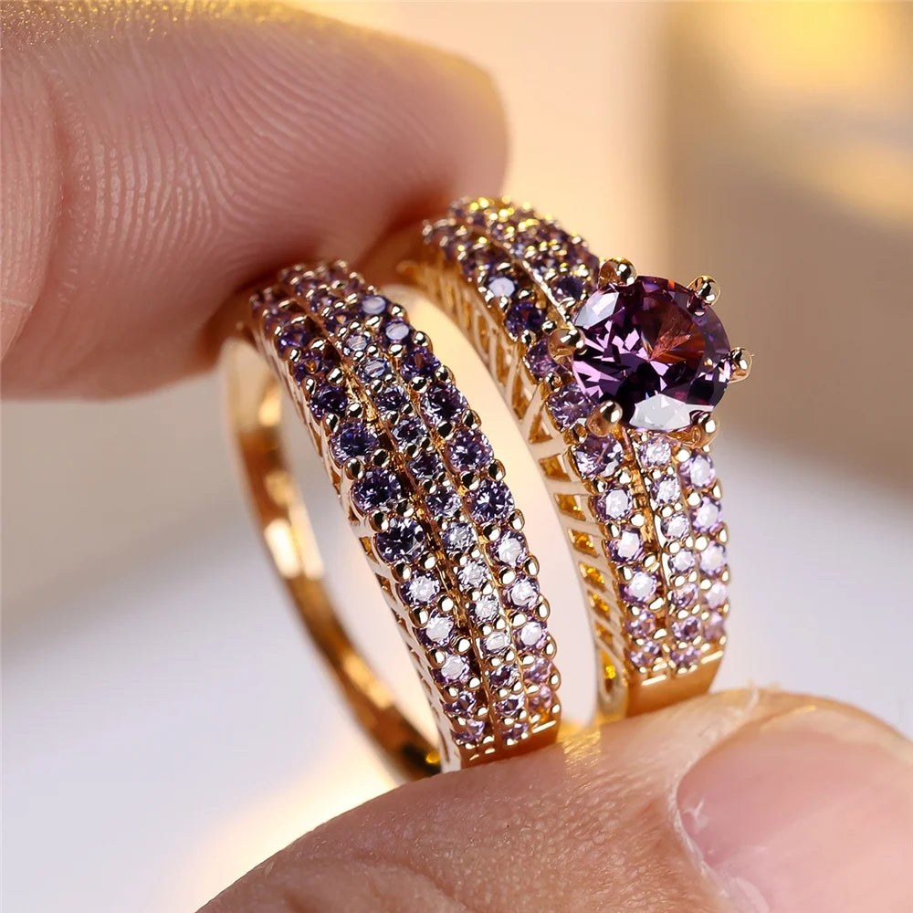 Amethyst Empress Vintage Ring Set