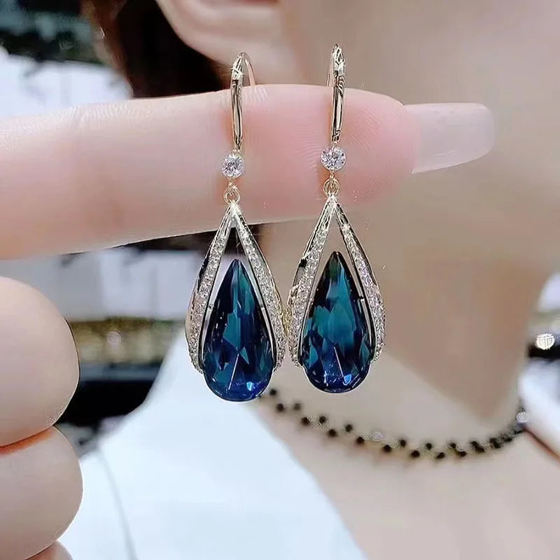 Radiant Halo Teardrop Earrings
