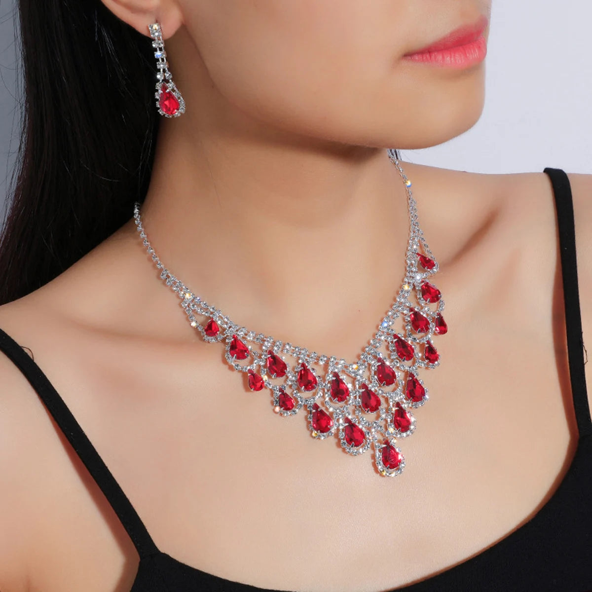 Imperial Ruby Cascade Jewelry Set