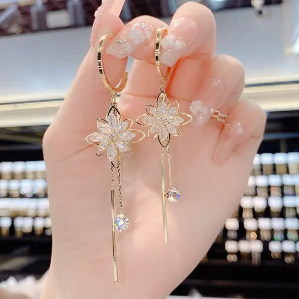 Radiant Halo Teardrop Earrings